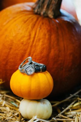 Fall Wedding in Idaho - Rings and Pumpkin