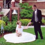 Coeur d'Alene weddings, the bride and groom pose for a portrait 