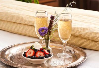 Champagne and berries