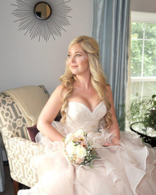 Bride holding her bouquet