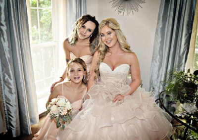 Bride with bridesmaids